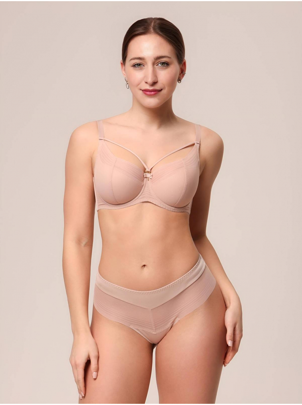 Трусы слипы cо средней линией талии ZE:BRA_714570_персиковый румянец