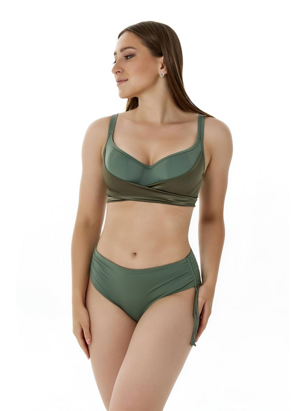 Купальный лиф мягкая чашка на каркасах ZE:BRA_919018_оливка