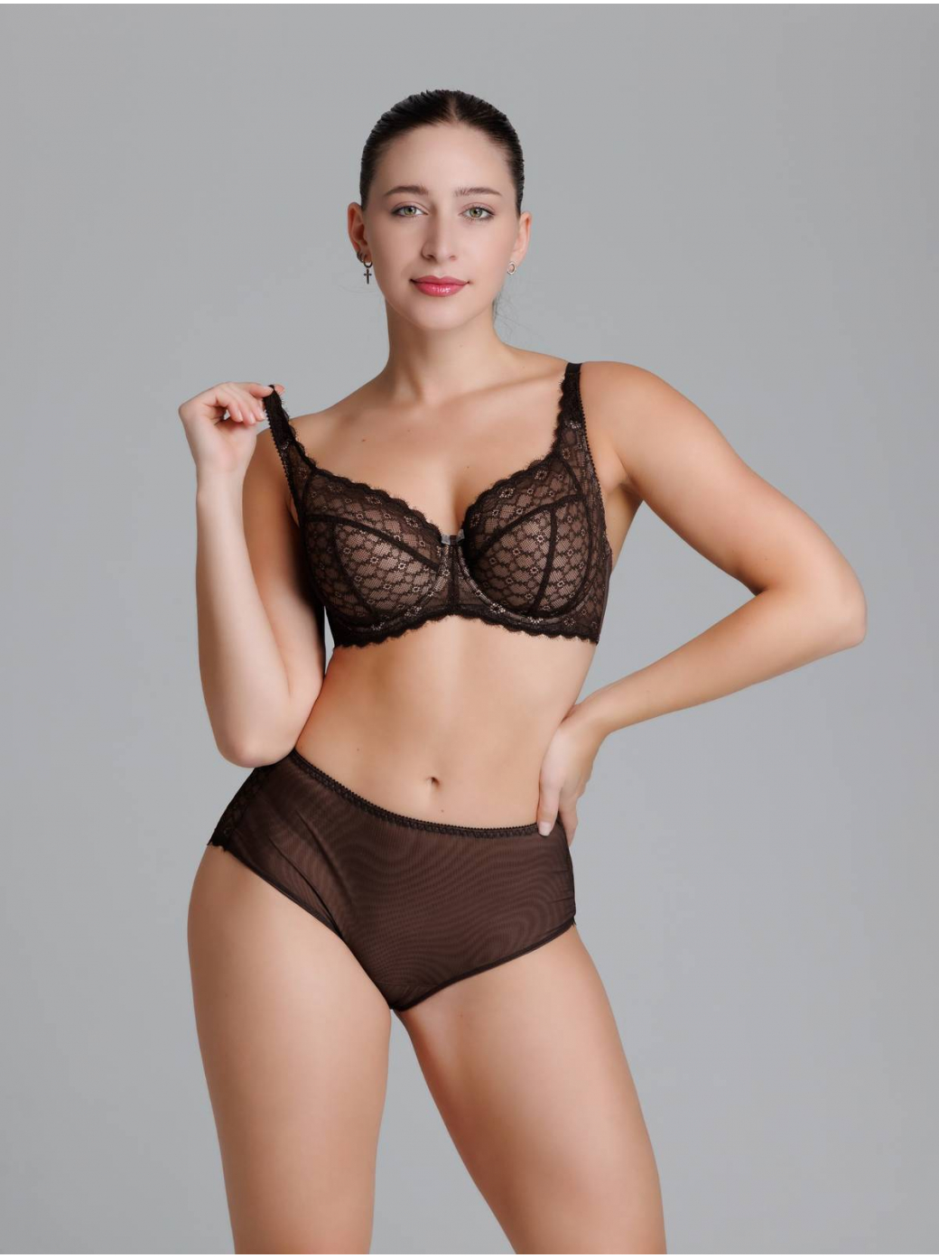 Трусы слипы с высокой линией талии ZE:BRA_774525_шоколад