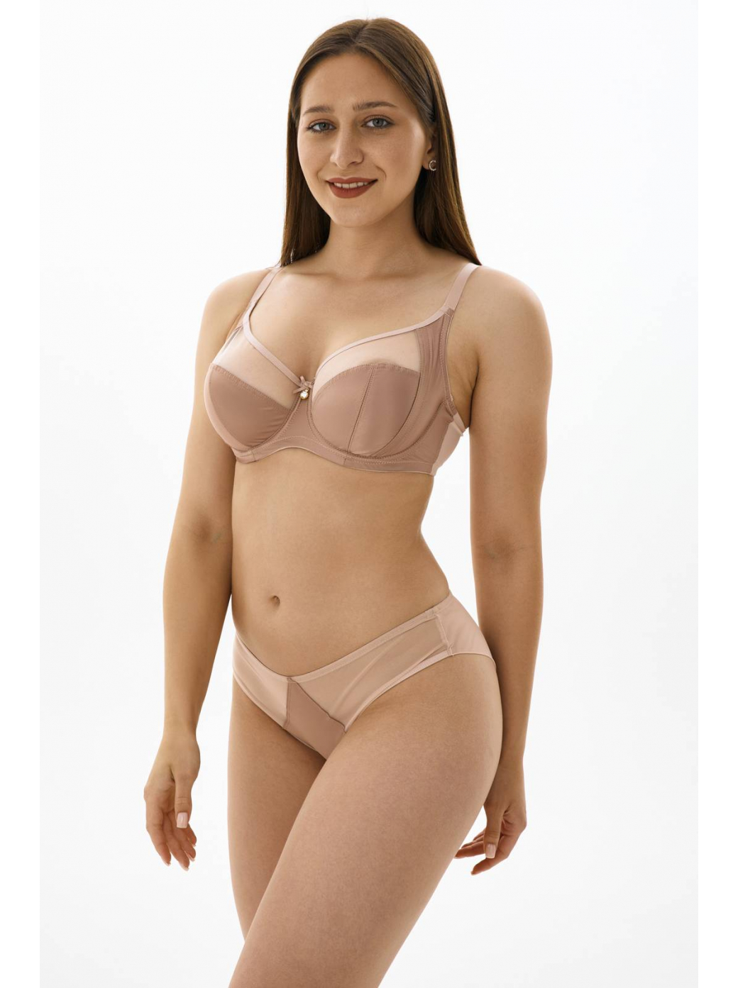 Бюстгальтер мягкая чашка на каркасах с боковым подкроем  ZE:BRA_536006_персиковый румянец