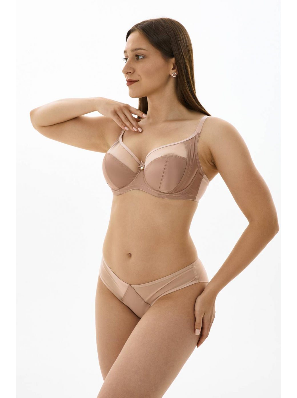 Бюстгальтер мягкая чашка на каркасах с боковым подкроем  ZE:BRA_536006_персиковый румянец