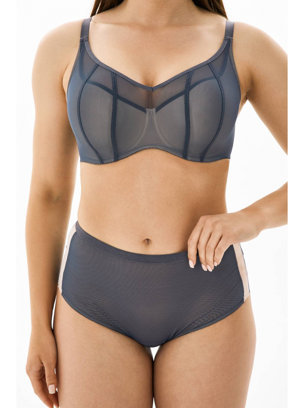 Трусы слипы с высокой линией талии  ZE:BRA_754008_графит