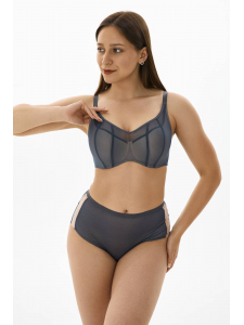 Трусы слипы с высокой линией талии  ZE:BRA_754008_графит