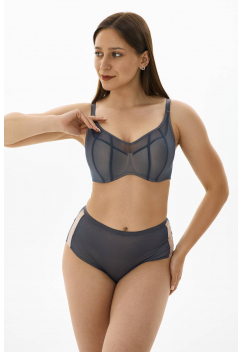 Трусы слипы с высокой линией талии ZE:BRA_754008_графит