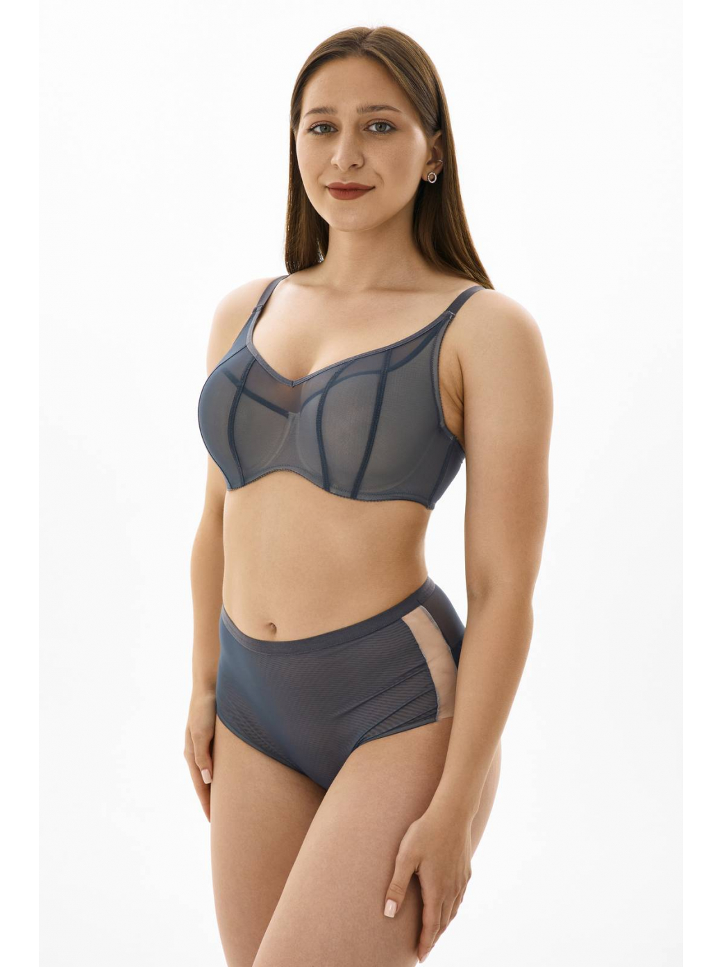Трусы слипы с высокой линией талии  ZE:BRA_754008_графит