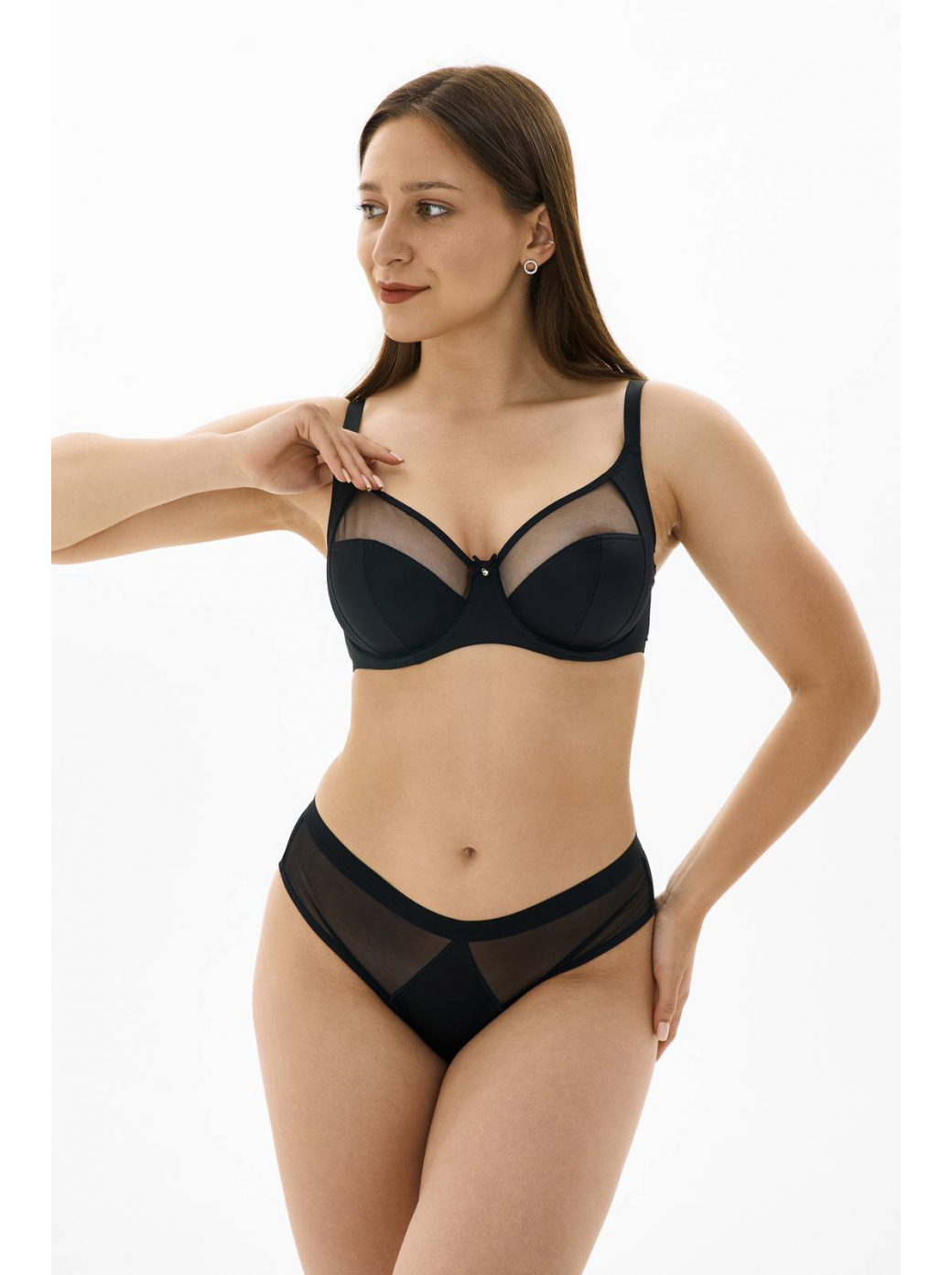 Трусы слипы cо средней линией талии ZE:BRA_775006_черный