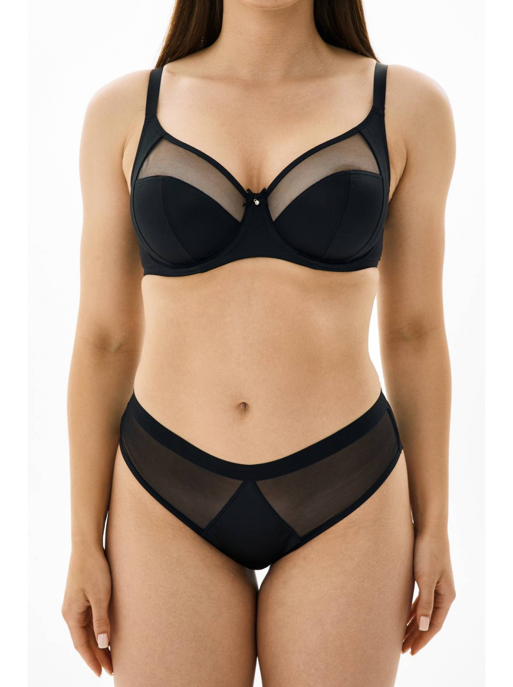 Трусы слипы cо средней линией талии ZE:BRA_775006_черный