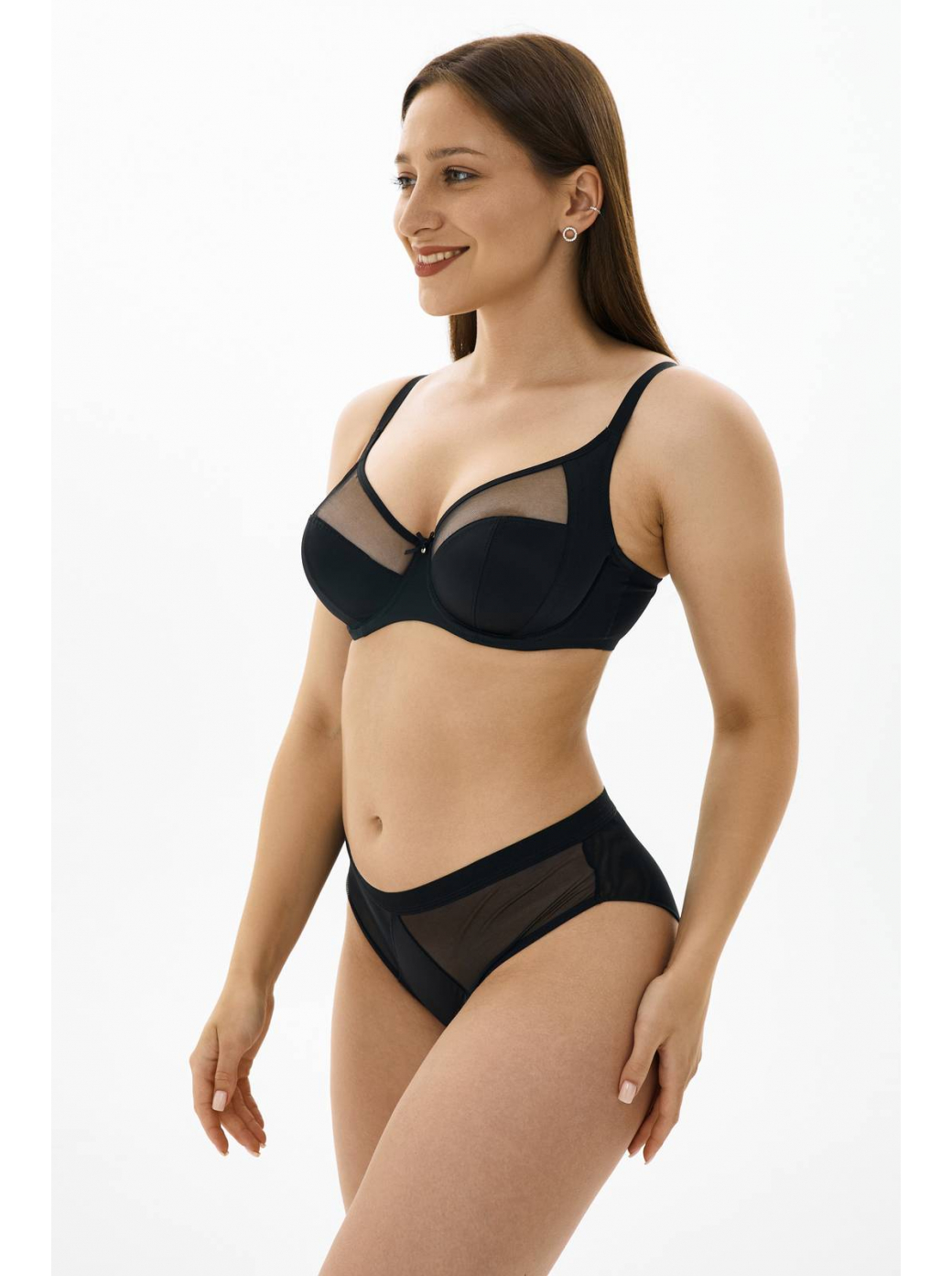 Трусы слипы cо средней линией талии ZE:BRA_775006_черный