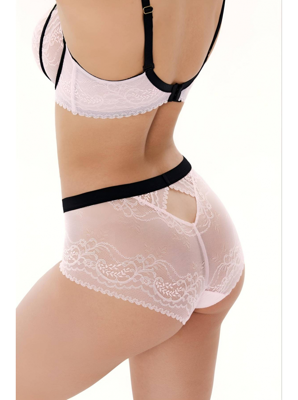 Трусы слипы со средней линией талии ZE:BRA_756540_розовый/черный
