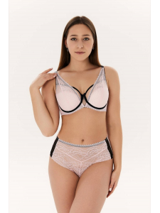 Трусы слипы с высокой линией талии ZE:BRA_750540_розовый/черный