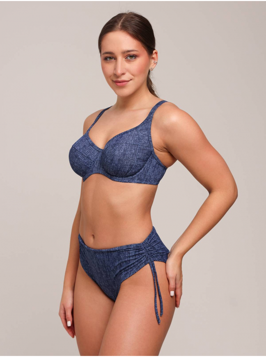 Плавки слипы со средней линией талии ZE:BRA_927111_джинс